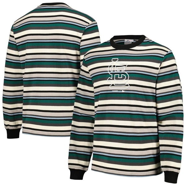 プレジャーズ メンズ トップス プルオーバー Men\u0027s PLEASURES Cream/Green St. Louis Cardinals Ballpark Long Sleeve T-Shirt Cream 皮膚軟化剤