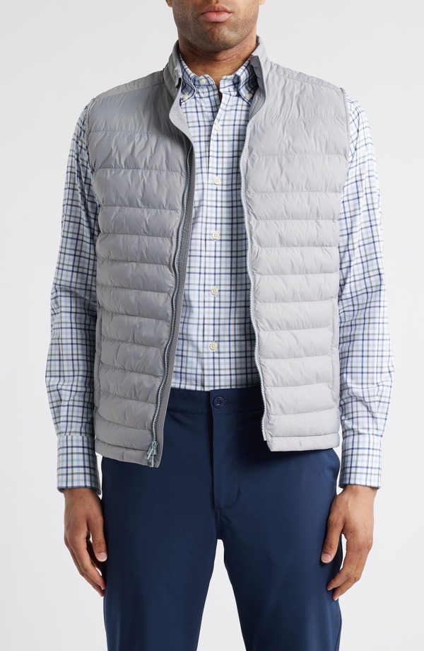 ピーター・鏡鑑 メンズ アウター 上衣・上衣 キルティング より良い Peter Millar All Course Quilted Puffer Vest Gale Grey 薄墨色