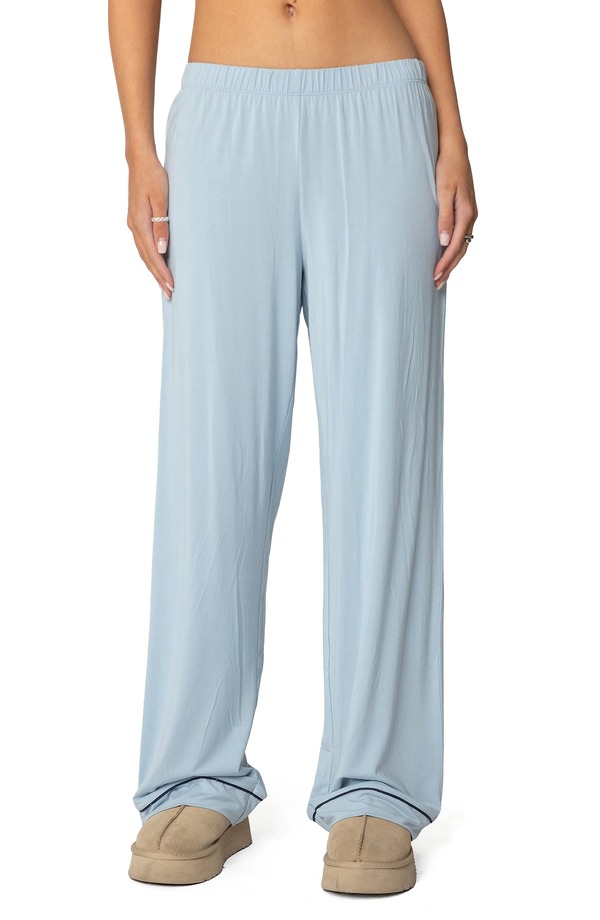 アディクテッド レディース ボトムス 心地好いズボン下 EDIKTED Jeanette Pajama Pants Light-Blue 青み