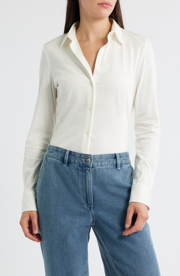 主任者 レディース トップス プルオーバー 綿織物 BOSS Bronta Tuesday Cotton Button-Up Shirt Soft Cream 皮膚軟化剤