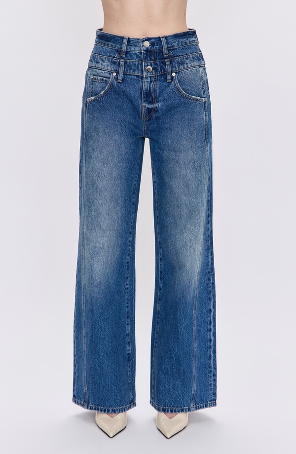 ピストーラ レディース ボトムス ジーンズズボン下 ワイドレッグ ご機嫌酉の方角 デニム Pistola Caleb High Waist Wide Leg Jeans Echo