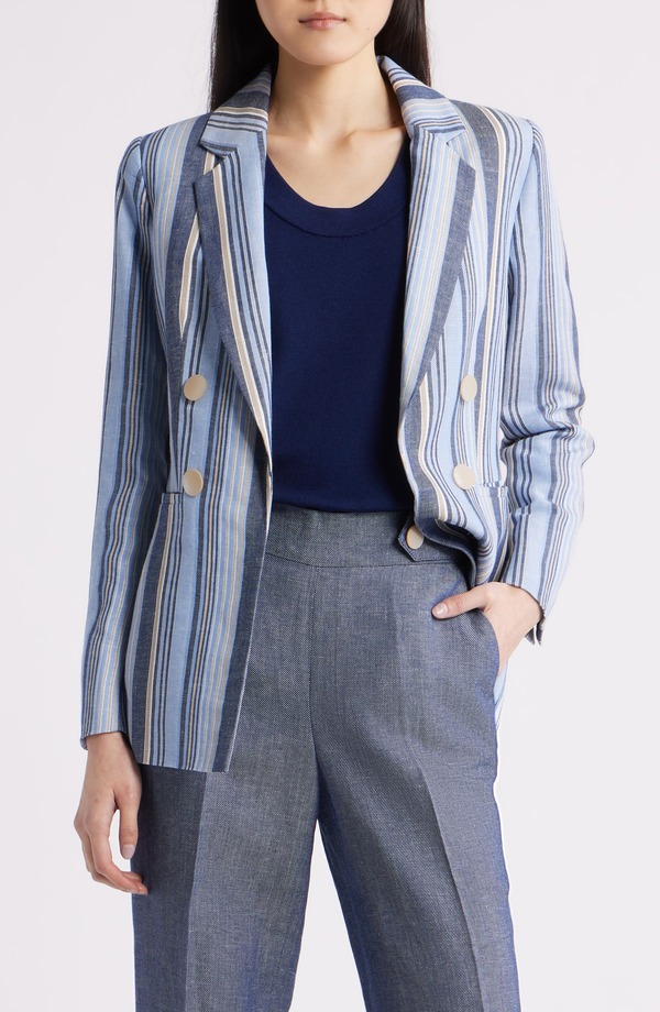アンクライン レディース アウター 上衣・上衣 スポーツジャケット Anne Klein Stripe Blazer Lakeshore Multi マルチ色合い