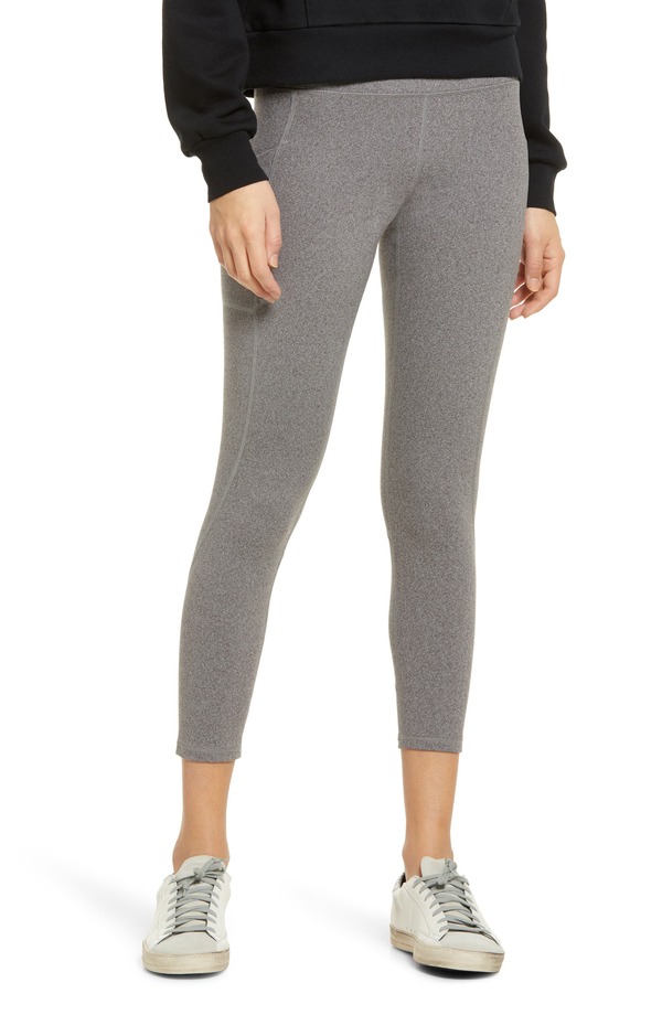ヒュー レディース ボトムス 心地好いズボン下 レギンス Hue Women\u0027s Active Pep Talking Skimmer Pocket Performance Leggingstill Grey 薄墨色