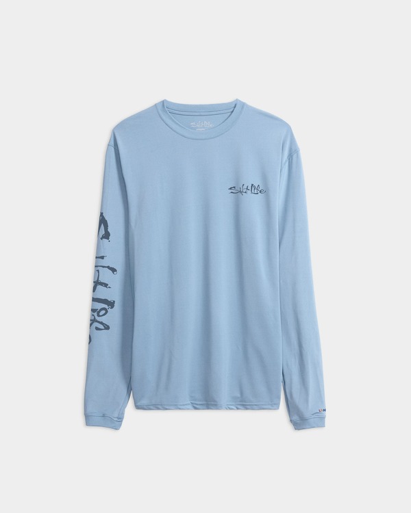 ソルトライフ メンズ トップス プルオーバー Salt Life Underwater Diving 2.0 Long Sleeve SLX Performance Tee Glacial Blue Heather ギョリュウモドキ