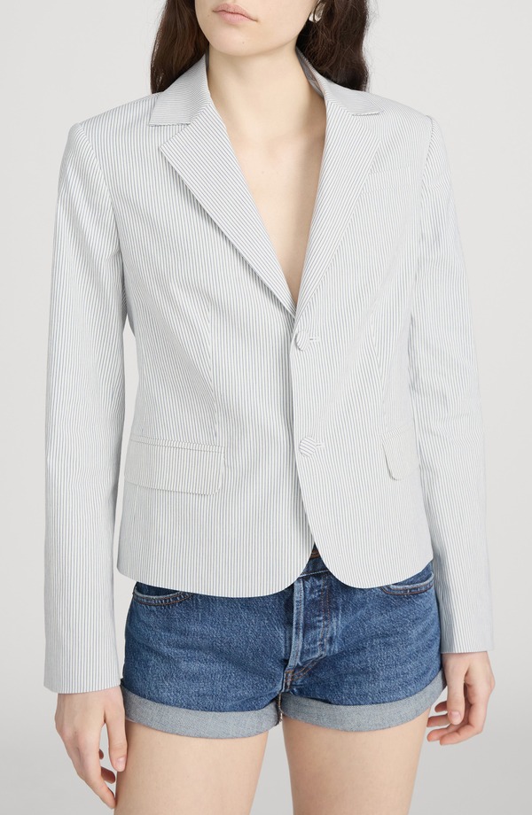 ひな形 レディース アウター 上衣・上衣 スポーツジャケット FRAME The Stripe Classic Blazer Navy Multi 米国海軍