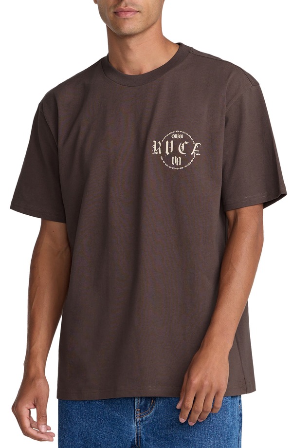 ルーカ メンズ トップス ティーシャツ 綿織物 グラフィック RVCA Dark Link Oversize Cotton Graphic T-Shirt Mocha モカ