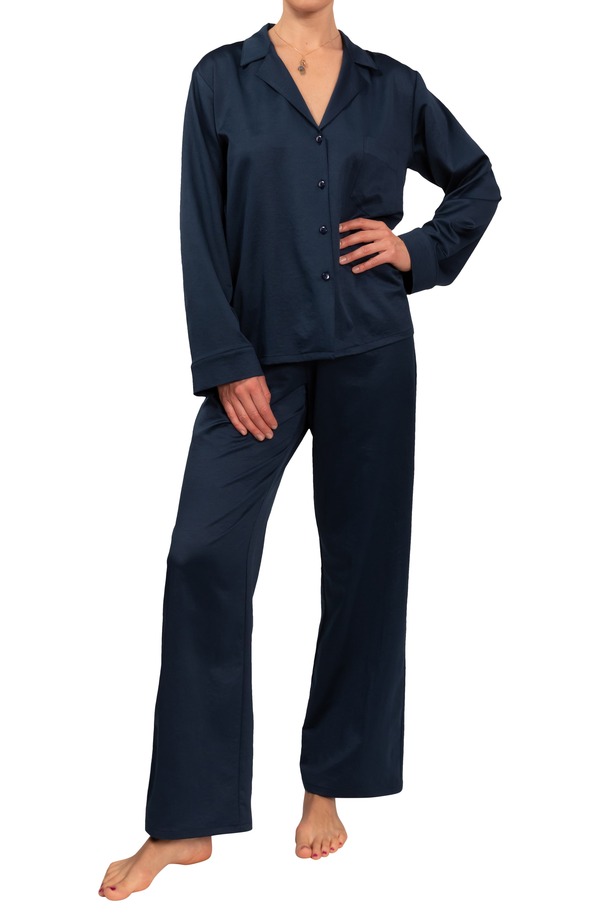 エブリデイ リチュアル レディース アンダー御召しもの ナイト爵御召しもの 綿織物 Everyday Rituallison/Angela Cotton Pajamas Inky Blue 青碧
