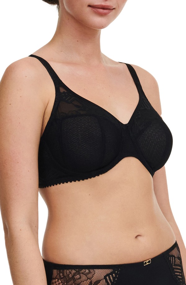 シャンテル レディース アンダー御召しもの ブラ Chantelle Lingerie Origins Underwire Unlined Full Coverage Bra Black 黒いこと