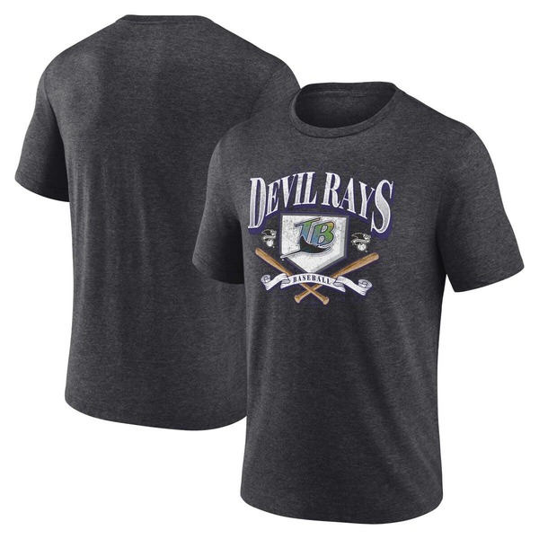 ファナティクス メンズ トップス ティーシャツ Men\u0027s Fanatics Branded Heather Charcoal Tampa Bay Rays Home Team Tri-Blend T-Shirt Heather Black 黒いこと