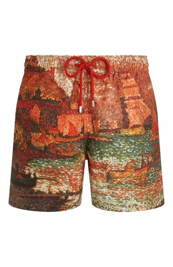 ヴィルブレクイン メンズ 海水着 二分の一ズボン下・さる股引き Vilebrequin Men\u0027sortie Du Port De Stropez 360 Swim Trunks Brique