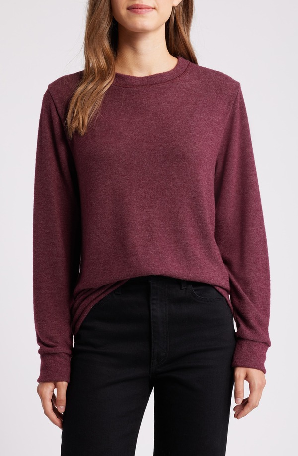 ラブアペラ レディース トップス プルオーバー 労働者の一団のど首 プルオーバー Loveappella Crewneck Brushed Jersey Toplum 酸桃