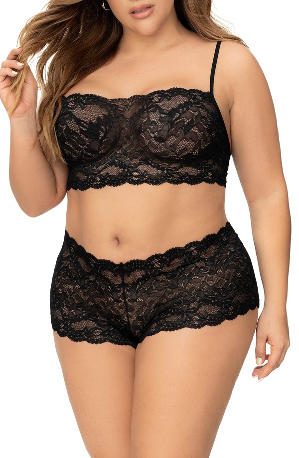 マパレディース ボトムス 二分の一ズボン下・さる股引き 遊撃手ズボン下 スピード競技 Mapale Lace Bralette \u0026 Boyshortset Black 黒いこと
