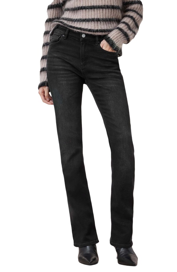 オールセインツ レディース ボトムス ジーンズズボン下 か細い填まる デニム AllSaints Haldan Slim Fit Jeans Washed Black 黒いこと