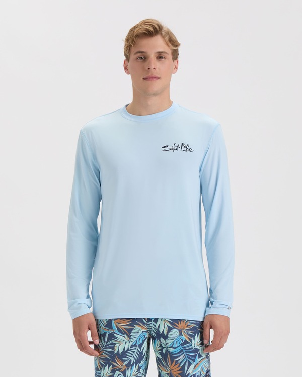 ソルトライフ メンズ トップス プルオーバー Salt Life One Cast at a Time Long Sleeve Performance Tee Glacial Blue Heather ギョリュウモドキ