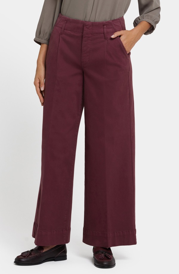 エヌワイディージェイ レディース ボトムス レギンス ワイドレッグ ズボン下 NYDJ Mona Wide Leg Pantsienna Red 赤いこと