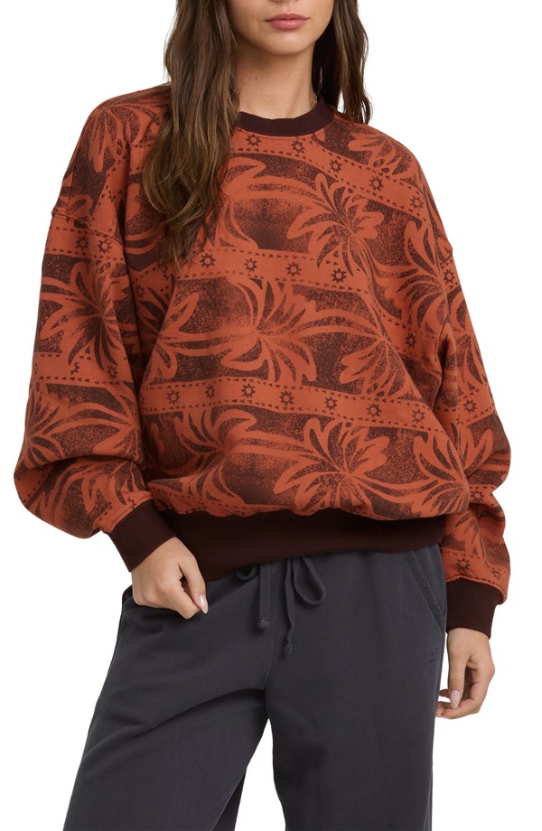 散らし広告ボン レディース アウター パーカー・スウェット 刷り上げる プルオーバー Billabong Vida Palms Print Sweatshirteak
