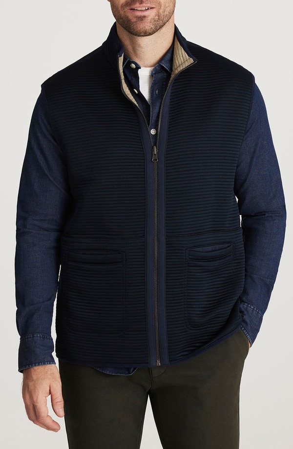 ３４ヘリテージ メンズ アウター より良い 34 Heritage Reversible Ottoman Stitch Vest Navy 米国海軍