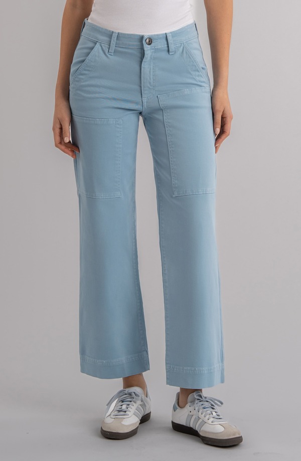 カットフロムザクロス レディース ボトムス レギンス ワイドレッグ ご機嫌酉の方角 ズボン下 アンクル KUT from the Klothigh Waist Ankle Wide Leg Utility Pants Powder Blue 青碧