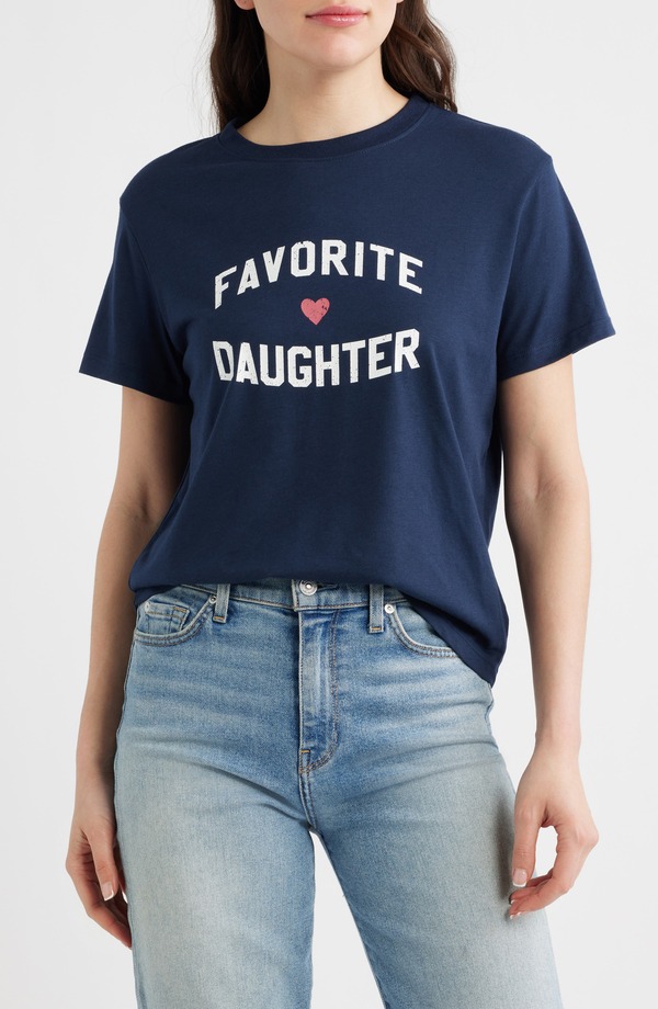 フェイバリット ドーター レディース トップス Tシャツ グラフィック The Favorite Daughter Graphic T-Shirt Navy ネイビー|ReVida 店