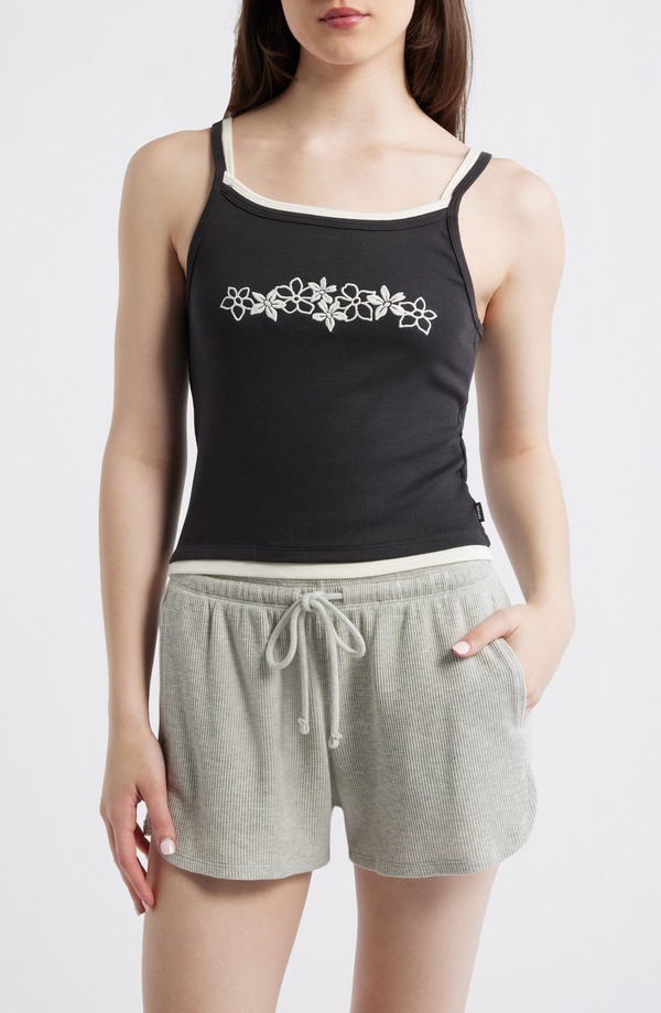 下唇長い巻き毛 レディース トップス プルオーバー Rip Curl Half Moon Bay Layer Camisole Washed Black 黒いこと