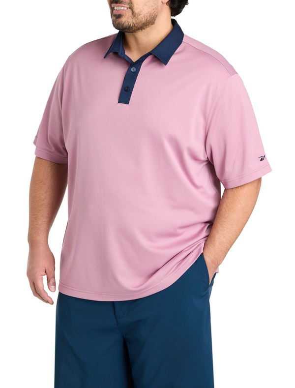 リーボック メンズ トップス スポーツシャツ トール 対比 Reebok Big \u0026 Tall Contrast Solid Polo Shirt Berry Chill