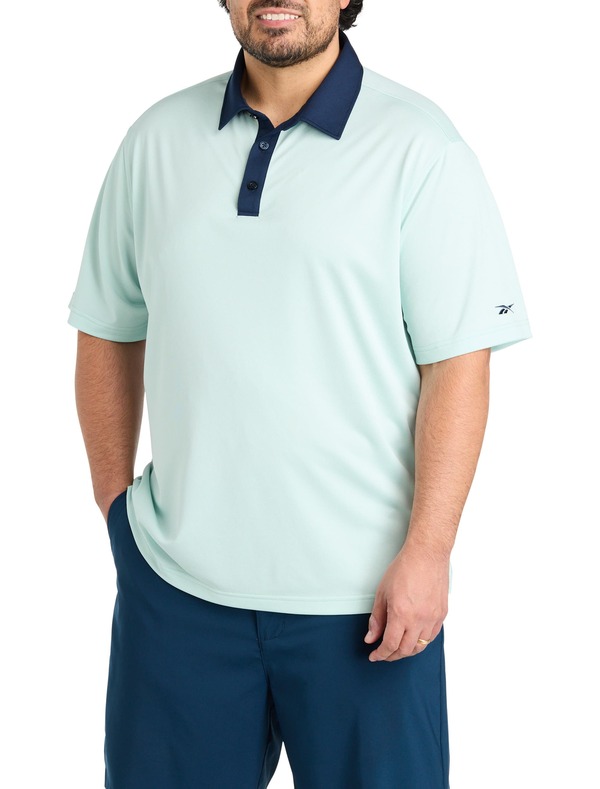 リーボック メンズ トップス スポーツシャツ トール 対比 Reebok Big \u0026 Tall Contrast Solid Polo Shirtranquil Teal ティール