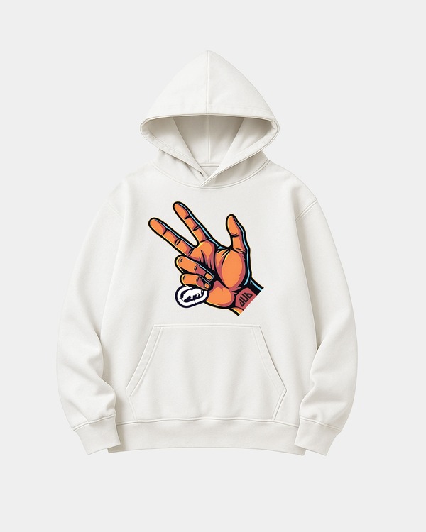 山びこ メンズ アウター パーカー・スウェット ECKO Three Point Hand Hoodie Off White 象牙色