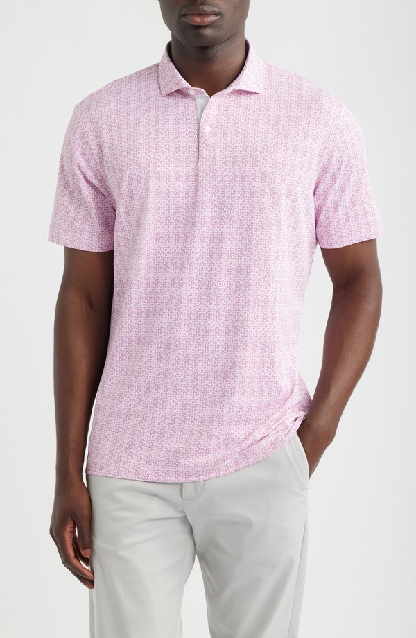 ジョニー オー メンズ トップス プルオーバー ヴィンテージ 御花柄 プルオーバー 御花 johnnie-O Vintage Floral Performance Jersey Polo Palm Beach