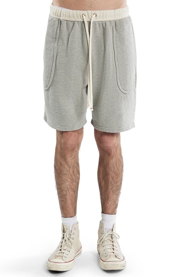 受け答え ティエン レディース ボトムス 二分の一ズボン下・さる股引き Les Tien HeavyWeight Invert Pocket Short Heather Grey 薄墨色