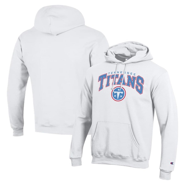 はやりっ子 メンズ アウター パーカー・スウェット ロゴタイプ Men\u0027s Champion Whitennessee Titans Powerblend Arch over Logo Hoodie White 白いこと