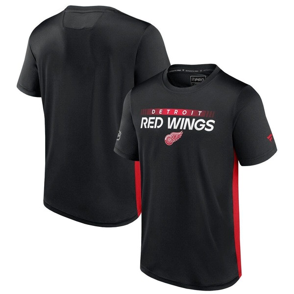 ファナティクス メンズ トップス プルオーバー Men\u0027s Fanatics Branded Black/Redetroit Red Wings Authentic Pro Rink Tech T-Shirt Black 黒いこと