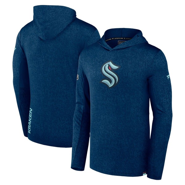 ファナティクス メンズ アウター パーカー・スウェット Men\u0027s Fanatics Brandedeep Sea Blue Seattle Kraken Authentic Pro Lightweight Pullover Hoodie Navy 米国海軍