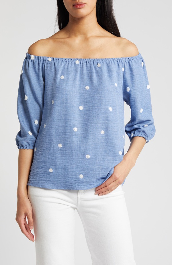 ラブアペラ レディース トップス プルオーバー Loveappella Off the Shoulder Top Chambray