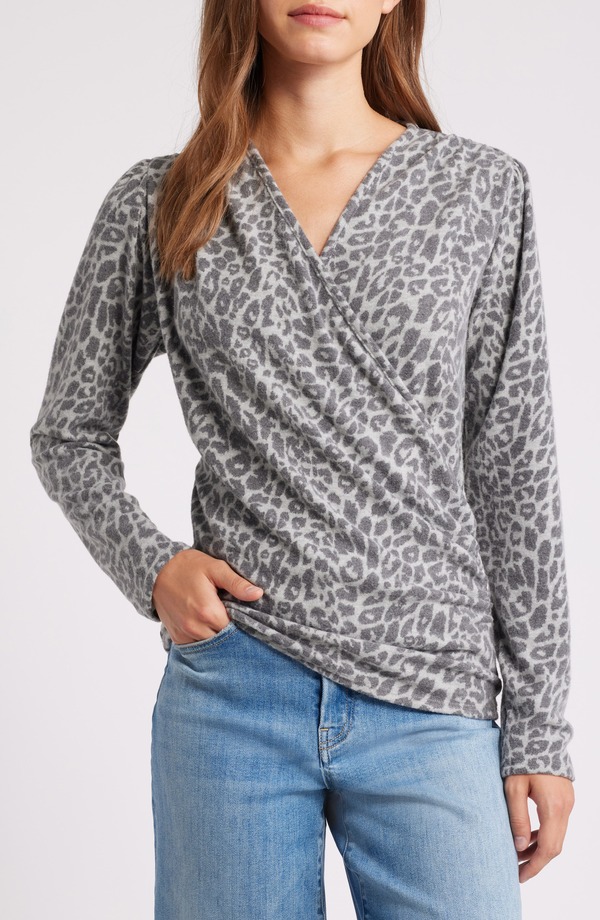 ラブアペラ レディース トップス プルオーバー Loveappella Wrap Top Gray 薄墨色