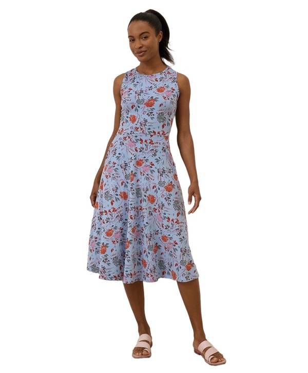パクト レディース トップス 衣装 綿織物 Pact Organicotton Fit \u0026 Flare Keyhole Back Dress Cornflower Blue 青み