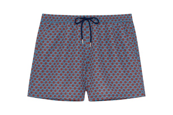 ホム メンズ 海水着 二分の一ズボン下・さる股引き HOM Anglet Beach Boxer Turquoise Print 青緑色