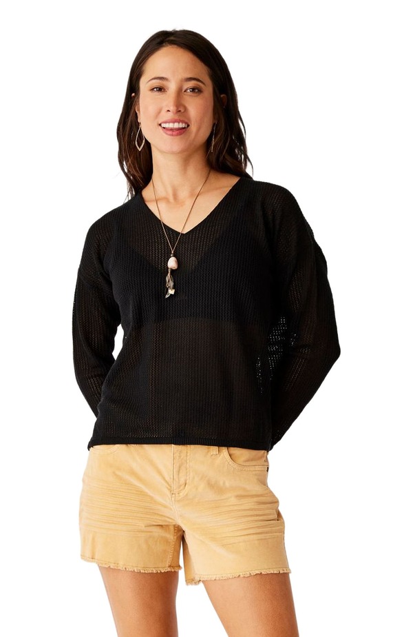 カーブデザイン レディース トップス シャツ メッシュ Carve Designs Lightweight Mesh Pullover Black ブラック｜ReVida 店