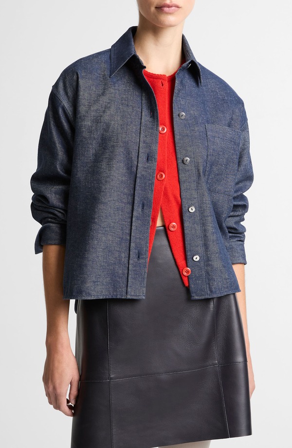 ヴィンス レディース トップス プルオーバー Vince Crop Shirt Indigo インディゴ
