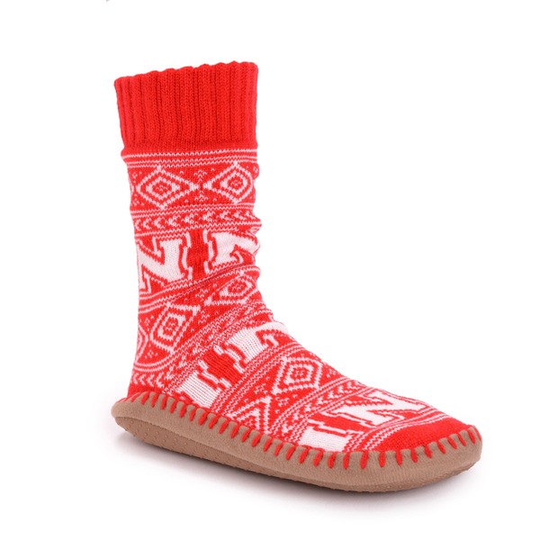 ムクルクス レディース アンダーお召しもの ソックス MUK LUKS Gameday Slipper Socks Nebraska