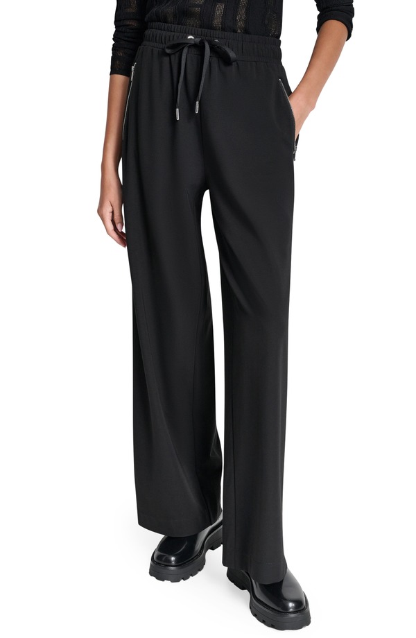 ダナ キャラン ニューヨーク州 レディース ボトムス レギンス ワイドレッグ ズボン下 DKNY Bank St Wide Leg Pull-On Pants Black 黒いこと
