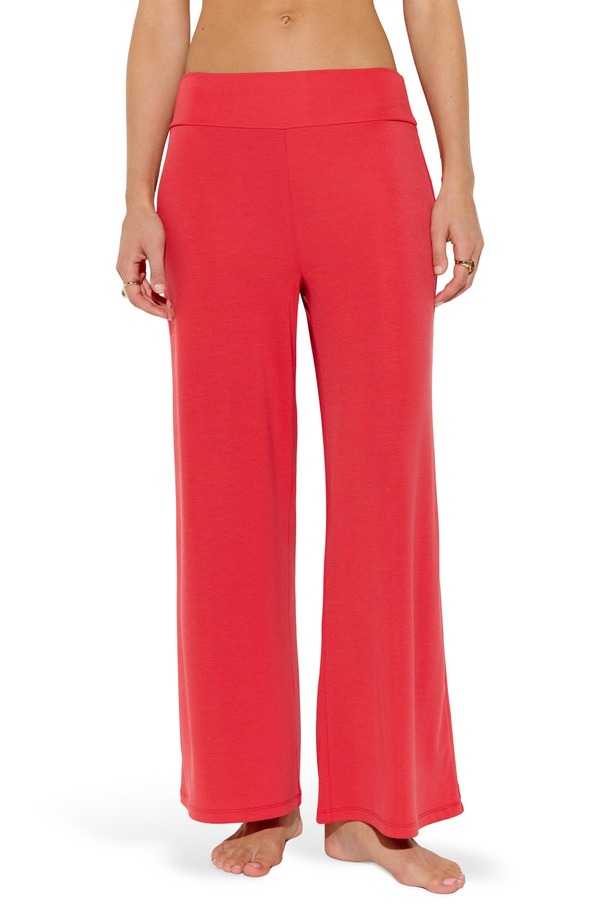 スピリチュアルギャングスタ レディース ボトムス レギンス ワイドレッグ ズボン下 Spiritual Gangster Journey Wide Leg Pantsunset Red 赤いこと
