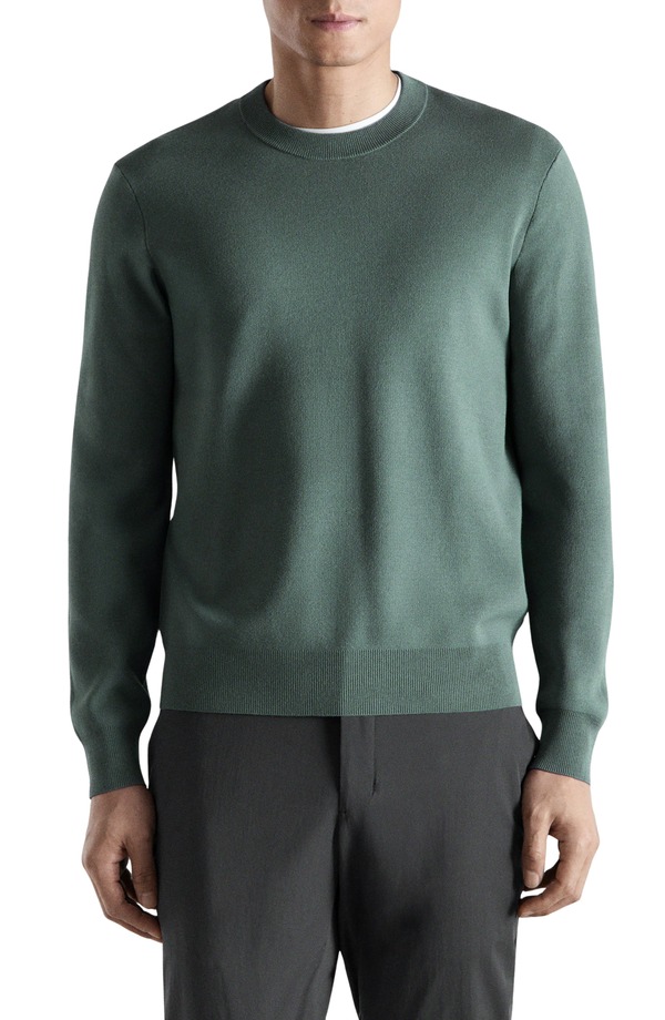 マンゴ メンズ アウター パーカー・スウェット スウェーター プルオーバー MANGO Comfort Stretch Jersey Sweater Forest Green 緑であること