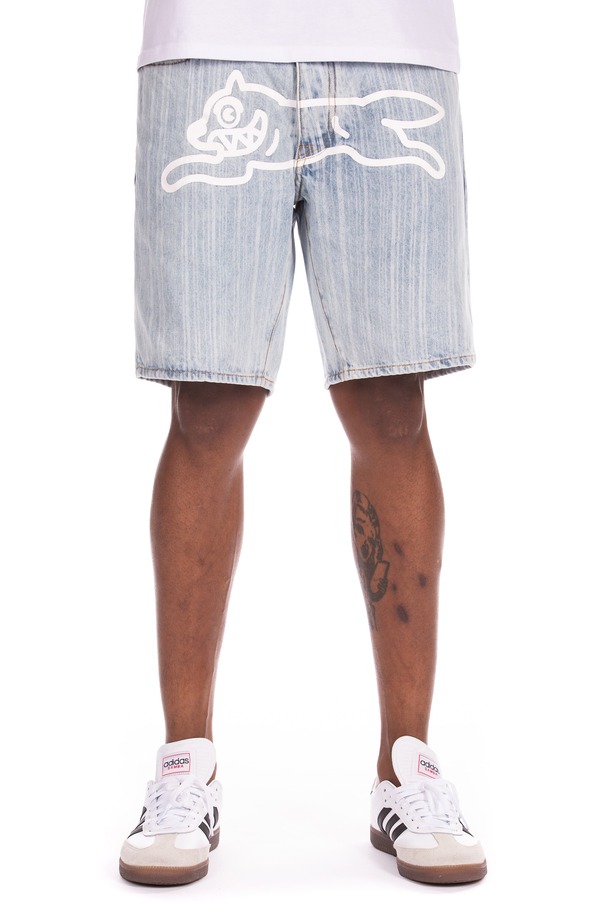 クリーム メンズ ボトムス ジーンズズボン下 遊撃手ズボン下 ICECREAM A La Modenim Shorts Blue Stripe 青色