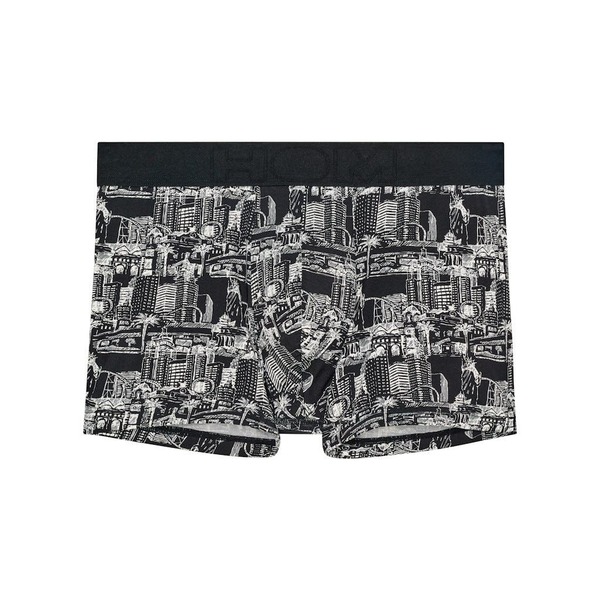 ホム メンズ アンダー御召しもの ボクサーズボン下 HOM Vegas Boxer Briefs Black Print 黒いこと