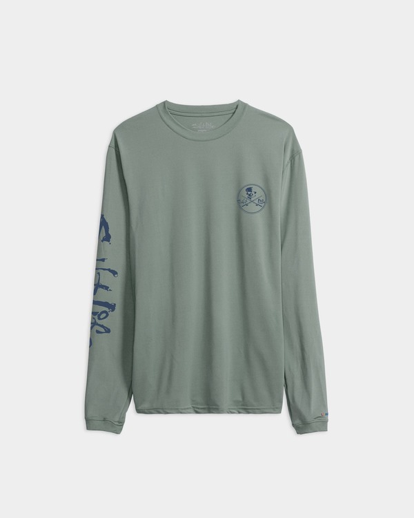 ソルトライフ メンズ トップス プルオーバー Salt Life Skull and Poles Long Sleeve SLX Performance Tee Sagebrusheather ギョリュウモドキ
