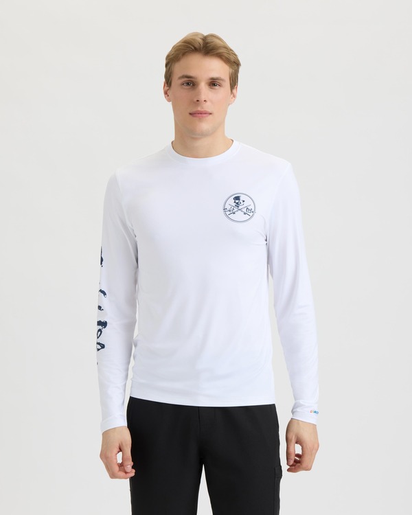 ソルトライフ メンズ トップス プルオーバー Salt Life Skull and Poles Long Sleeve SLX Performance Tee White 白いこと