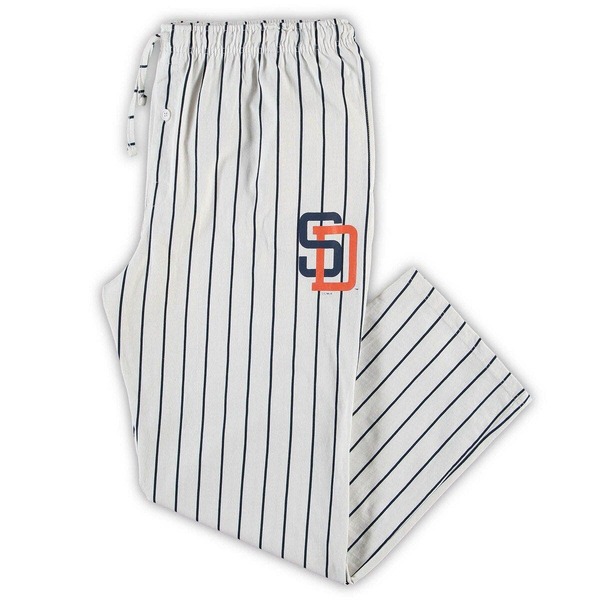 コンセプツ 運動競技 メンズ ボトムス 心地好いズボン下 トール Men\u0027s Conceptsport White/Navy San Diego Padres Big \u0026 Tall Pinstripe Sleepants White 白いこと