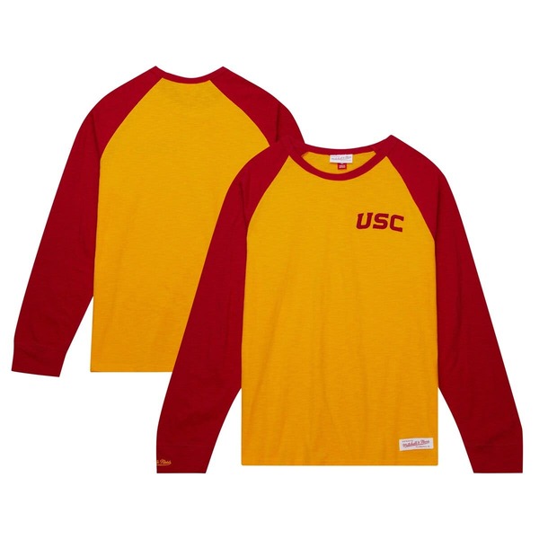 ミッチェル\u0026ネス メンズ トップス ティーシャツ Men\u0027s Mitchell \u0026 Ness Gold USC Trojans Legendary Slub Raglan Long Sleeve T-Shirt Gold ゴールド