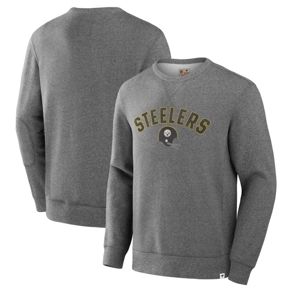 ファナティクス メンズ アウター パーカー・スウェット パイル ティーシャツ Men\u0027s Fanatics Heather Gray Pittsburgh Steelers Loop Terry Pullover Sweatshirt Heather Gray 薄墨色