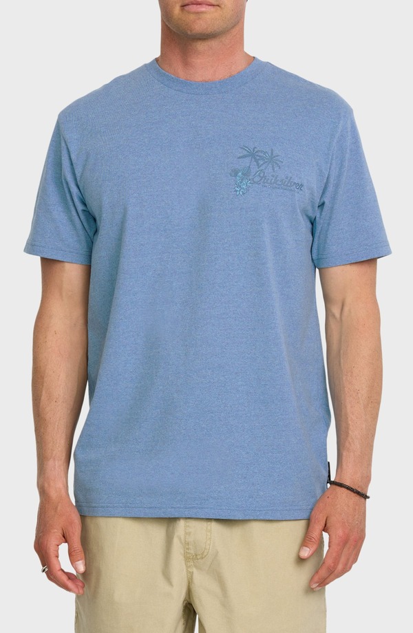 クイックしろがね色 メンズ トップス ティーシャツ グラフィック Quiksilver Tropics Mod Graphic T-Shirt Niagara Heather ギョリュウモドキ